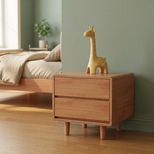 Mesita de Noche Moderna de Madera con 2 Cajones, Estilo Escandinavo, para Dormitorio, Solución de Almacenamiento - Product Image 1