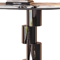 Table console en marbre irrégulier et acier inoxydable au design moderne et luxueux pour salon, chambre, appartement, hôtel
