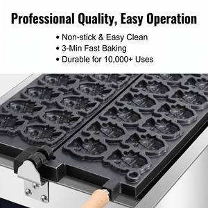 Machine <span class=keywords><strong>à</strong></span> gaufres électrique professionnelle 110V <span class=keywords><strong>à</strong></span> affichage numérique, 18 trous, pour mini-taiyaki, production en gros, certifiée CE - Product Image 2