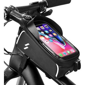 Sacs de vélo étanches BSCI pour téléphone - Sacs de guidon à fixation sur le tube supérieur du cadre avant avec support de téléphone à écran tactile - Product Image 1