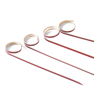 Fábrica al por mayor rojo 3,54 pulgadas anillo de dedo cuerda bastón de caramelo palos cóctel fiesta palos fruta decoración palos de bambú - Product Image 3