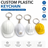 Porte-clés personnalisé en forme de mini casque de chantier 3D avec ouvre-bouteille, logo personnalisé, pour cadeau