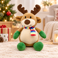 Peluche personnalisée renne, adorable animal en peluche avec logo brodé, jouet doux OEM ODM, cadeau pour enfants