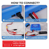 Chargeur-déchargeur de batterie RC double alimentation AC HTRC B6AC 80W pour batteries LiPo, Li-ion, NiMH, Ni-Cd