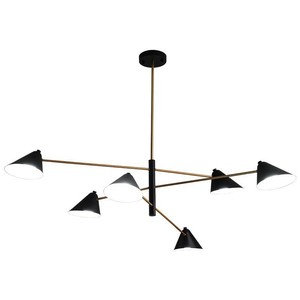 Nordic Minimalist Chandelier Black Iron Led Adjustable Height For Living Room Dining Room Home <b>Lighting</b> Fixtures - Product Image 4