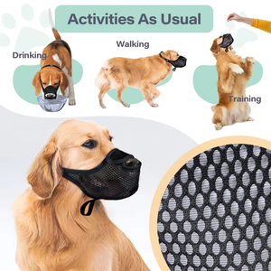 Fournitures d'entraînement pour animaux de compagnie : Muselière pour chien anti-morsure, anti-aboiement et anti-mastication, en maille respirante et douce, cache-bec. - Product Image 5