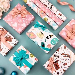 Vente en gros 80g de papier kraft pour la Saint Valentin rouleau de papier d'emballage pour cadeau de luxe 43*300cm - Product Image 1