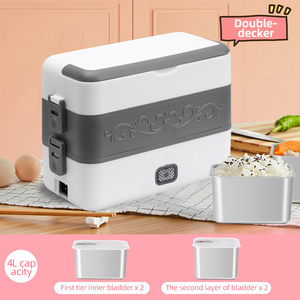 Haute qualité multifonctionnel 4L chauffage bouteille d'eau chaude cuisson boîte à lunch 304 acier inoxydable électrique tiffin boîte - Product Image 2