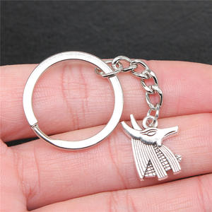 Portachiavi Anubis Placcato Argento Antico e Bronzo 21x16mm, Dio Egizio della Morte, Souvenir Regalo in Metallo - Product Image 2