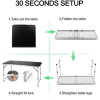 Ensemble de table à hauteur réglable pliable et facile à transporter pour camping en plein air plage jardin utilitaire