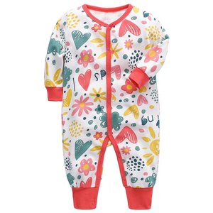 Conjunto de peleles de punto de algodón con estampado de manga larga para bebés recién nacidos, para niñas y niños, ideal para invierno. - Product Image 3