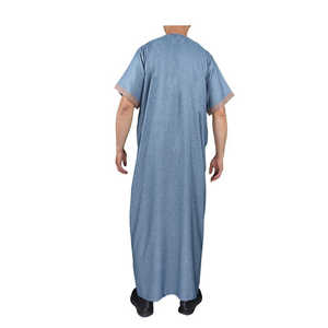 Venta al por mayor estilo marroquí seis colores hombres manga corta islámica Thobe - Product Image 5