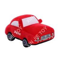 Jouet en peluche de voiture de dessin animé personnalisé en usine, jouets en peluche de voiture de marque personnalisée, jouet en peluche de voiture rouge