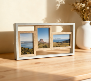 Wooden 3 Opening Picture <strong>Frame</strong> FOR Collage Memories and Family <strong>Photos</strong> - Product Image 3