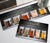 Tapis de cuisine antidérapant en velours cristal géométrique moderne imprimé en 3D, 2 pièces, avec options personnalisables