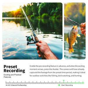 Caméra de poche 4K, caméra de casque, 60 ips, 20 MP, écran tactile double de 1,3 pouce, stabilisation sur 6 axes, panoramique à 360 degrés, étanche à 98 pieds - Product Image 6