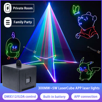 Lumière laser APP Bluetooth RGB 5W | Projecteur de scène sans fil pour fête/DJ/Disco | Batterie rechargeable