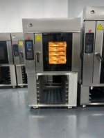 Horno Rotatorio Eléctrico Comercial para Hornear Pan Pita y Pizza, Capacidad para 5 Bandejas, Nueva Alta Productividad, Harina y Frutos Secos