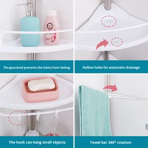<span class=keywords><strong>Étagère</strong></span> de salle de bain <span class=keywords><strong>Étagère</strong></span> d'angle pour salles de bain <span class=keywords><strong>Étagère</strong></span> de rangement d'angle murale sans perçage <span class=keywords><strong>Étagère</strong></span> extensible - Product Image 3