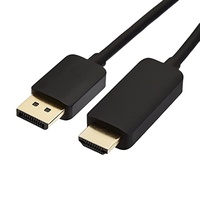 Convertisseur DP vers HDMI 4K 30Hz plaqué or avec gaine en PVC et blindage tressé pour ordinateur portable, moniteur, projecteur et ordinateur