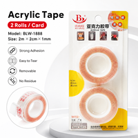 Ruban adhésif nano transparent en acrylique double face 1 mm réutilisable, lavable, imperméable pour le bricolage et les tapis