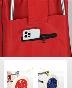 Xe đẩy màu tím có thể gập lại Giỏ mua hàng cho cửa hàng tạp hóa với bánh xe và có thể tháo rời túi và lăn mua sắm Xe đẩy túi với bánh xe - Product Image 4