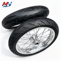 Ensemble roue et pneu Supermoto Surron Ultra Bee 17 pouces argenté, haute performance, pièces de modification CNC pour moto électrique tout-terrain
