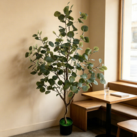 Mehrgrößen-Hochzeitsdekoration & Zubehör Künstlicher Eukalyptus-Bonsai-Baum im Topf Kunstpflanzen Bar- und Heim-Deko-Accessoires