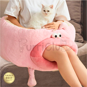 Divertido monstruo cerrado gato de peluche cama cueva para gatos de interior y perros pequeños cálido invierno casa para mascotas cabaña - Product Image 5