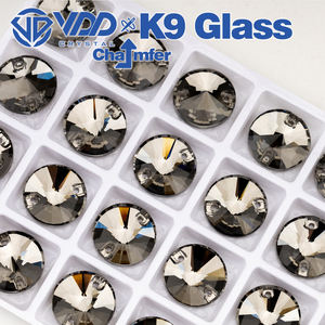 VDRivoli S103ブラックダイヤモンドK9最高品質のガラスがラインストーンに縫い付けられています衣服のウェディングドレス用のクリスタルフラットバック縫製石 - Product Image 2