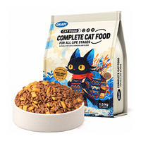 Nourriture sèche pour chats à texture mixte, croquettes en forme de poisson creuses avec des bouchées croustillantes au centre pour chats adultes d'intérieur, alimentation quotidienne
