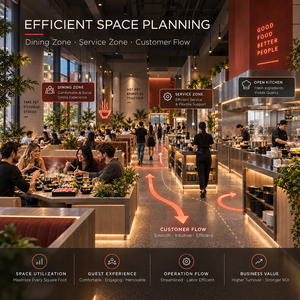 Paquete de Mobiliario y Accesorios para Restaurantes de Comida Rápida, Personalizado y de Grado Comercial, para la Instalación Interior de Restaurantes de Hot Pot - Product Image 2