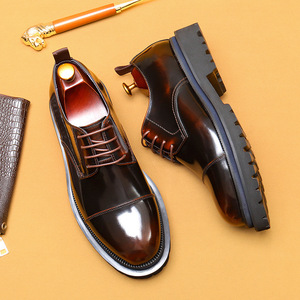 Chaussures en cuir de haute qualité pour hommes - Connexion en trois parties, chaussures habillées formelles en cuir de vachette pleine fleur, doublure en cuir de vachette, style britannique pour hommes - Product Image 5