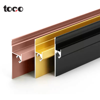 Plinthe en alliage d'aluminium TOCO avec bande LED personnalisable, éclairage multicolore pour salon, décoration de la maison - Installation facile