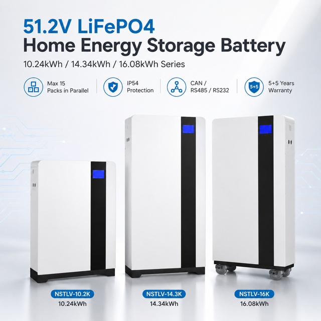 Grade a 51.2V 200Ah 280Ah 314Ah LiFePO4 Solar Battery 10kWh 14kWh 16kWh Home Energy Storage System with Smart BMS