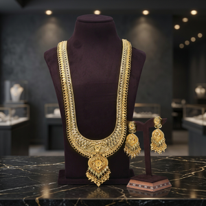 Wholesale 14K 18K 24K Gold Filled Forming Long <b>Bridal</b> Jewelry Set, Traditional Long Jewelry Set, Brass Gold Fashion Jewelry Set. - Product Image 5