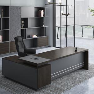Bureau de direction de luxe, bureau de direction moderne en <span class=keywords><strong>bois</strong></span> massif, table en forme de I, rangement, écologique, durable, ensemble de <span class=keywords><strong>chaise</strong></span> de bureau pour manager - Product Image 1