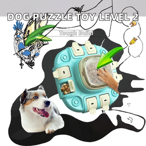 Modern Lüks Özel Tasarım Köpek Bulmaca Oyuncağı Seviye 2 Plastik Ödül Dağıtıcı Yavaş Besleyici Düğmeli Moda Aksesuarı - Product Image 2