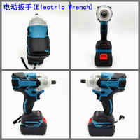 Ensemble d'outils électriques sans fil de style Makita 5 pièces : marteau, meuleuse, clé à molette, scie, perceuse pour une utilisation multi-scénarios