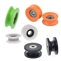 Poulie à rainure en U en plastique Rouleau de fenêtre de porte coulissante en nylon POM Acetal Corde Coulissante Poulie de roue ID 6MM 7MM