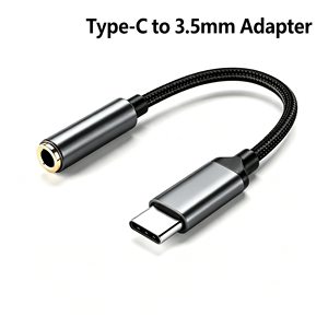 USB C to 3.5mm Headphones Adapter with DAC Digital Decoding Round Hole Audio Headphones <strong>Converter</strong> for Music Live Streaming - Product Image 1