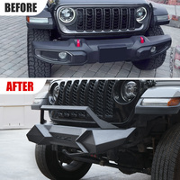 Pare-chocs avant style X avec plaque de treuil compatible avec Wrangler JK (2007-2018) & JL (2018 +)