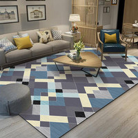 Tapis de salon personnalisé en polyester antidérapant de style européen avec motif imprimé et support non-tissé à pois