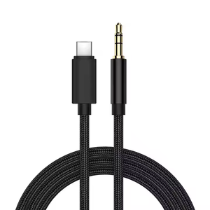 3ft USB C Jack bện cáp AUX xe 3.5mm jack âm thanh kỹ thuật số Stereo cho Huawei iPhone cho Xiaomi Carplay Microphone - Product Image 2