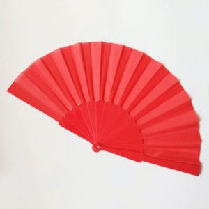 Ventiladores de mano planos plegables de tela de una sola capa con varillas de plástico, personalizados para bodas, precio de fábrica, gran oferta - Product Image 6