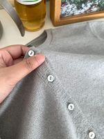 Chaqueta de cuello redondo de un solo pecho, suéter de punto de lana de alpaca de estilo corto, cárdigan de manga larga