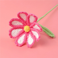 Bouquet de fleurs en crochet en polyester fait main BF, cadeau pour petite amie, fête des mères, Saint-Valentin, Thanksgiving, Noël