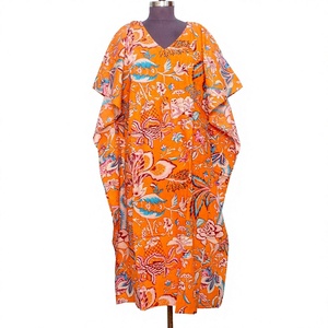 Vestido Túnica Largo Tejido para Mujer, Negro y Blanco, Elegante, para la Playa, de Algodón con Estampado Floral, Kaftán Largo de Verano - Product Image 1