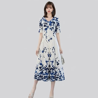 Robe plissée A-line pour femme, style Miyake, prête à être expédiée, haute élasticité, tissée de luxe, imprimé floral, lavable, taille unique