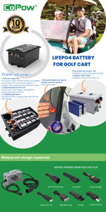 48 В/51,2 В 160 А/ч LiFePO4 Smart BMS для езго/клубного автомобиля прецедент/Yamaha Drive 2 Расширенный диапазон дальнего Цикла Гольф-кар литиевая батарея - Product Image 5